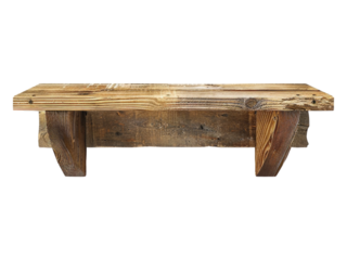Reclaimed wood shelf. PNG