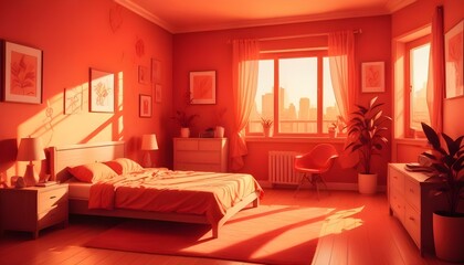 Photo interior modern design room 3d illustration;