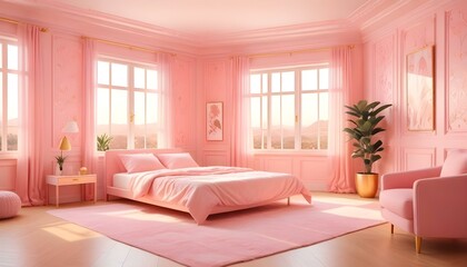 Fototapeta premium Photo interior modern design room 3d illustration;