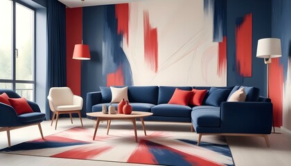 Photo interior modern design room 3d illustration;