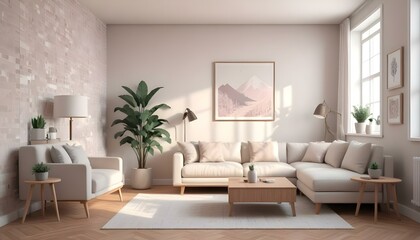 Photo interior modern design room 3d illustration;