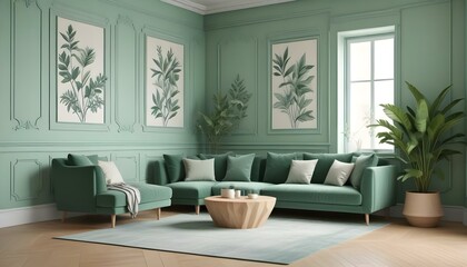Photo interior modern design room 3d illustration;