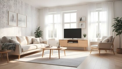 Photo interior modern design room 3d illustration;