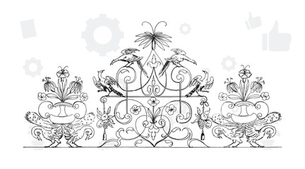 Hand sketched vector vintage elements wreath, leaves, frame. Perfect for invitations, greeting cards, quotes, blogs, Wedding Frames, posters