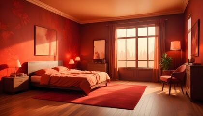 Photo interior modern design room 3d illustration;