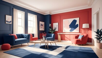 Photo interior modern design room 3d illustration;