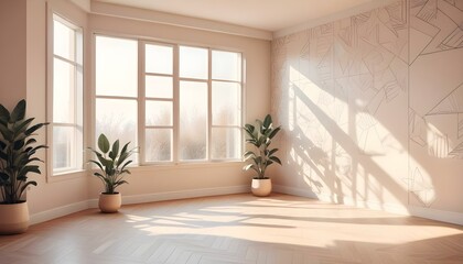 Photo interior modern design room 3d illustration;