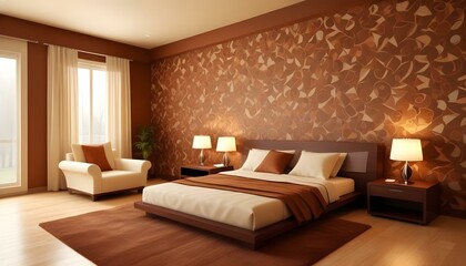 Photo interior modern design room 3d illustration;