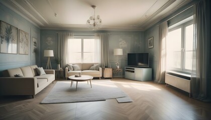 Fototapeta premium Photo interior modern design room 3d illustration;