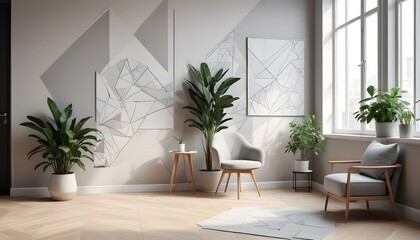 Photo interior modern design room 3d illustration;