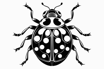 ladybird insect silhouette vector illustration