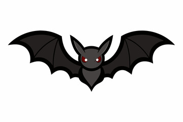 Fototapeta premium Silhouette of a flying black bat isolated on a white background.