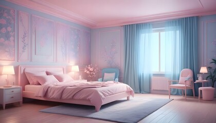 Photo interior modern design room 3d illustration;