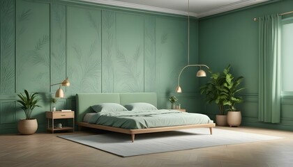 Photo interior modern design room 3d illustration;