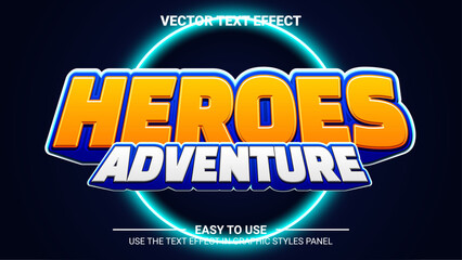 3d heroes adventure text effect