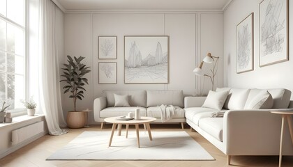 Photo interior modern design room 3d illustration;