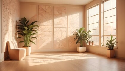 Photo interior modern design room 3d illustration;