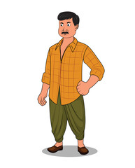 A village man cartoon character design