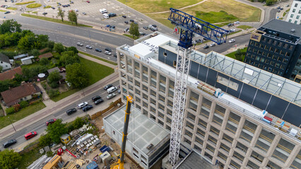 Aerial View of Urban Construction Site
