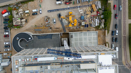 Aerial View of Urban Construction Site
