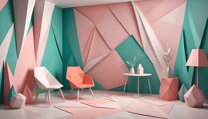 Photo interior modern design room 3d illustration;