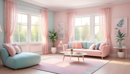 Photo interior modern design room 3d illustration;