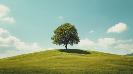 Obraz premium green hill in summer landscape