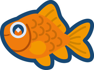 かわいい金魚（フナ尾和金）のイラスト