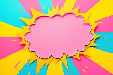 Colorful speech bubble on a vibrant background, perfect for creative designs and playful communication.