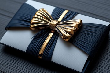 Gold bow stickers as seals for the birth announcement envelopes, adding a classy finishing touch to the overall presentation