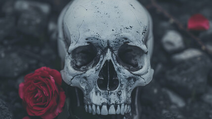 Skull With Rose