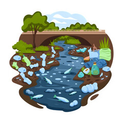 Naklejka premium illustration of environmental pollution 