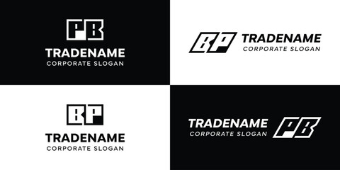 Letters BP and PB Square and Dynamic Logo Set, for business with Initials PB or BP