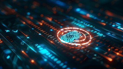 Secure Digital Fingerprint Email Icon Emphasizing Personal Identification and Messaging Protection