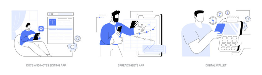 Financial apps isolated cartoon vector illustrations se