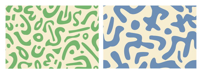 collection of textured vector backgrounds with simple and fun repeating patterns. Abstract colorful backgrounds for cards, posters, covers, banners, or branding.