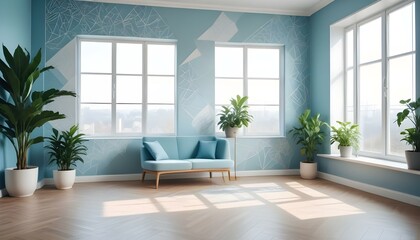 Photo interior modern design room 3d illustration;