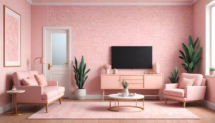 Photo interior modern design room 3d illustration;