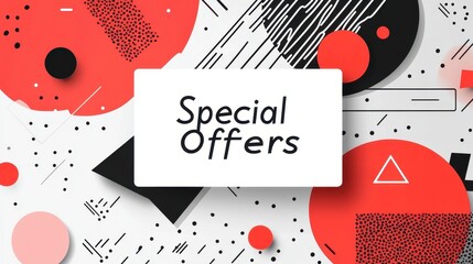 Obraz premium A striking minimalist design featuring bold geometric shapes and vibrant colors to promote special offers in a modern context