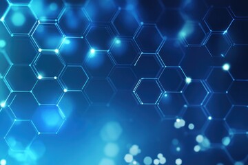 Abstract Blue Hexagon Pattern