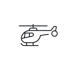 Helicopter linear icon. Line customizable illustration. Contour symbol. Vector isolated outline drawing. Editable stroke