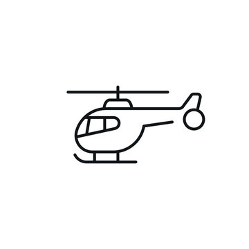 recommend clip art: Helicopter linear icon. Line customizable illustration. Contour symbol. Vector isolated outline drawing. Editable stroke
