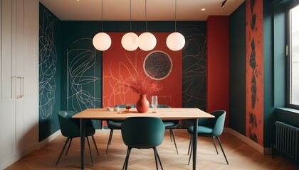 Photo interior modern design room 3d illustration;