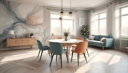 Photo interior modern design room 3d illustration;