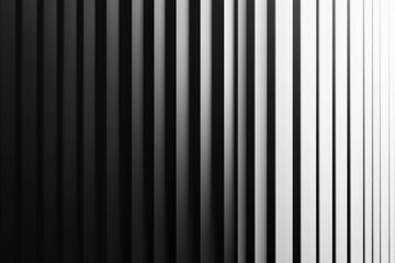 Obraz premium Bold vertical gradient stripes in black and white, creating a strong contrast with a matte finish and sharp, clean lines.