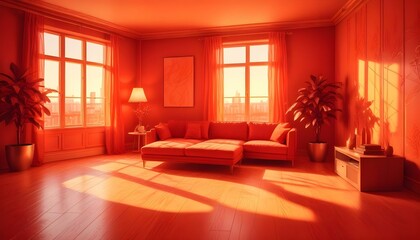 Photo interior modern design room 3d illustration;