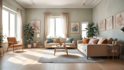 Photo interior modern design room 3d illustration;