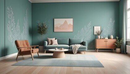 Photo interior modern design room 3d illustration;