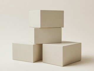 Fototapeta premium Stacked White Boxes