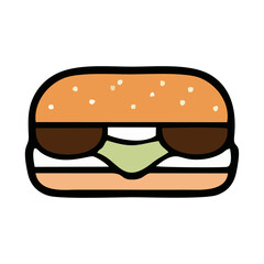 hamburger on a white Ra l